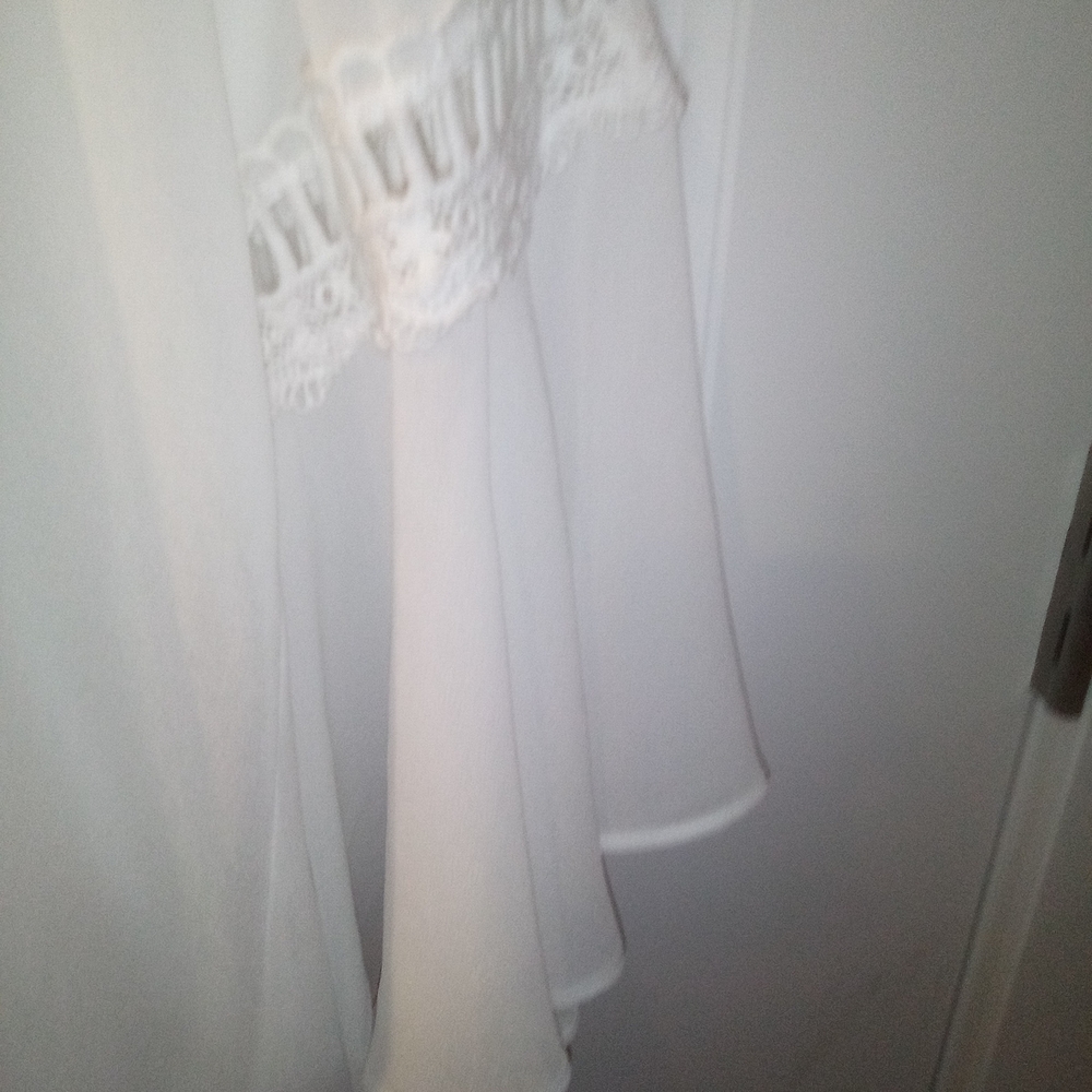 BCX Cottagecore Romantic Coquette Lace Insets Bell Sleeve Blouse Size Large - Picture 4 of 7